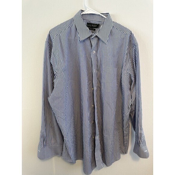 Ralph Lauren Dress Shirt Stripe 18 34/35 (Relaxed) Classic Fit Non Iron - Picture 3 of 10